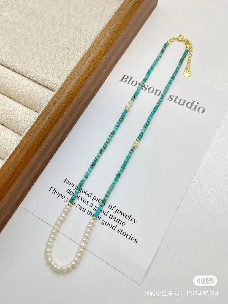 Blossom studio·S925Sterling Silver Turquoise Pearl Necklace｜Customized｜40+5 · 925Sterling Silver Turquoise Pendant Necklace https://www.xiaohongshu.com/goods-detail/6588fe3a1105ca00010b4c70