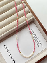 Load image into Gallery viewer, Blossom Wintersteiner RomanceS925Sterling Silver Rhodochrosite Pearl Stitching Necklace｜50+5 · Bracelet https://www.xiaohongshu.com/goods-detail/65684671052c42000148fbe3