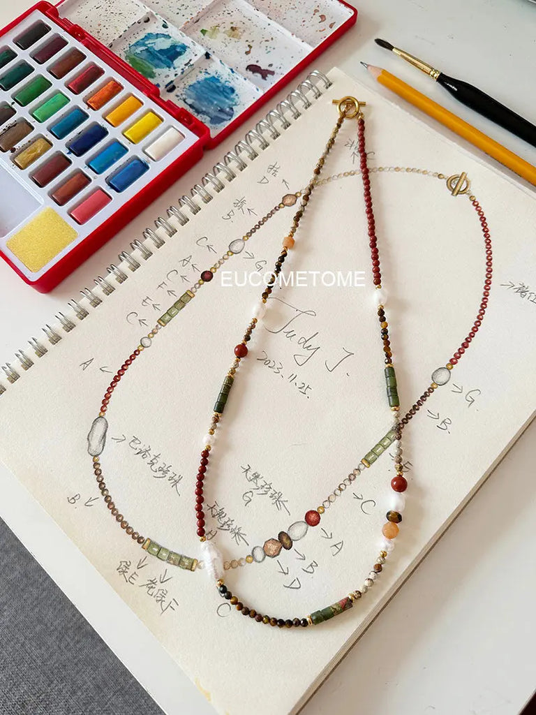 EUCOMETOME · 【Original】Maillard Style Natural Stone Baroque Pearl Necklace · 54cm（without Buckle） https://www.xiaohongshu.com/goods-detail/657135e0e77f850001b4362a