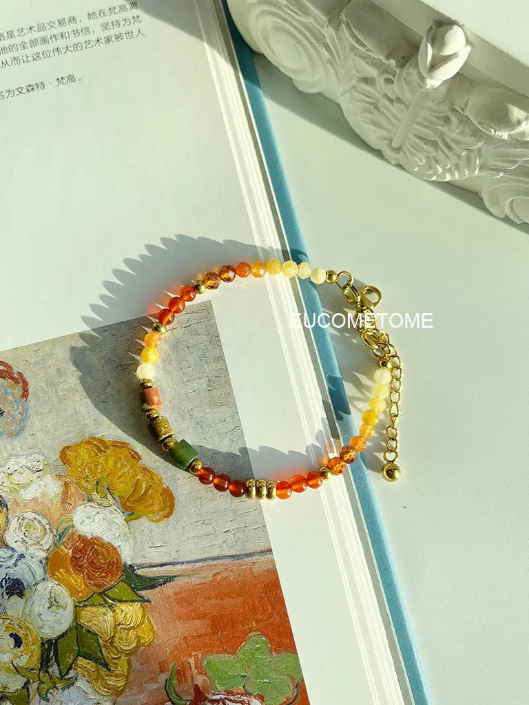 【Original】Van Gogh《Sunflower》｜Natural Stone Double-Layer Detachable Triple-Wear Bracelet https://www.xiaohongshu.com/goods-detail/6564251e52ae0b0001ab21b8