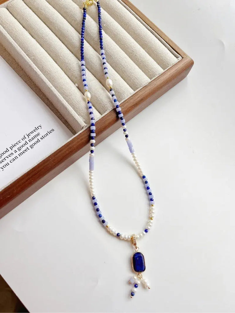 Blossom studio·Clear Sky925Sterling Silver Natural Stone Pearl Stitching Necklace｜50+5Customized https://www.xiaohongshu.com/goods-detail/65c2e6ee4282260001721156