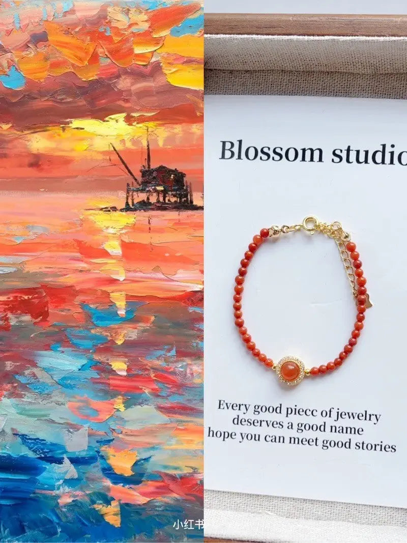 Blossom studio·Natural South Red Agate Bracelet｜Advanced Customization｜15+5c m · Red agate https://www.xiaohongshu.com/goods-detail/65857069a5ed860001587118
