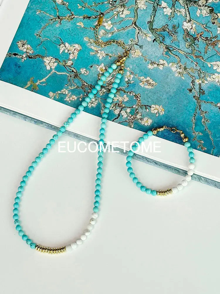 EUCOMETOME · 【Original】Blooming Apricot Turquoise Necklace https://www.xiaohongshu.com/goods-detail/64cf63096554dd00014e95d0