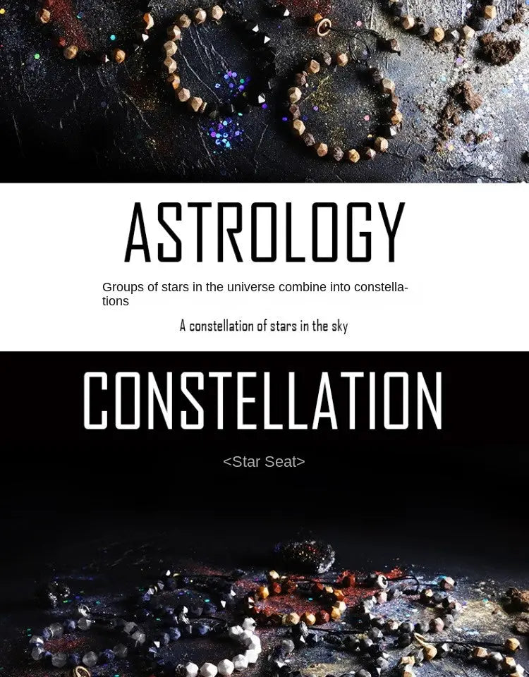 [Constellation] Original Bracelet Men's High Sense Twelve Constellation Couple's Agate Bead Bracelets Buddha&Energy