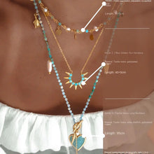 Load image into Gallery viewer, Back Wood | Blue Sun Original Crystal Ore Design Custom Beaded Necklace Buddha&amp;Energy