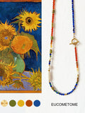 【Original】Van Gogh《Sunflower》｜Lapis Lazuli Baroque Necklace · 53cmLeft and Right（without Buckle）