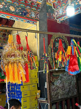 Load image into Gallery viewer, Ziram safe car hangingZiram safe car hangingThis side of Tibet is generally hung in the car.On the rear view mirror, they are red and yellow, with a total length of 35 cm
On the front is Buddha EnergyBuddha&amp;Energy[Ram Purchasing] Tibet Lhasa Zakiram Car Hanging Tibetan God