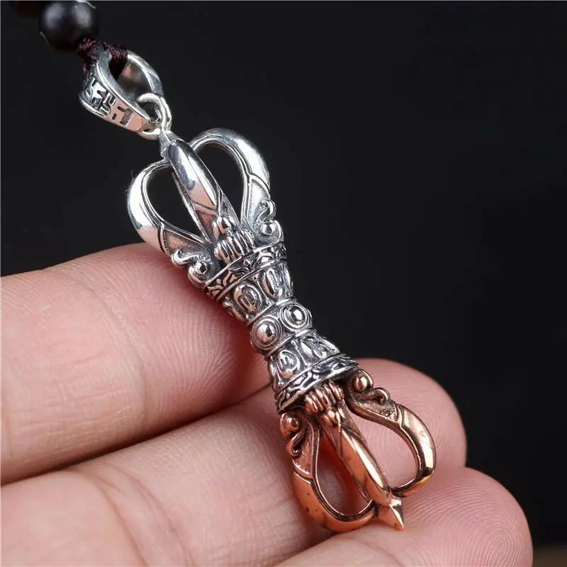 Five-strand vary necklaceFine Sterling Silver Inlaid Copper Five-strand Vary Pestle Carry-on Vintage Personalized Creative Necklace Pendant for Men and Women
Buddha EnergyBuddha&Energy-strand vajra necklace