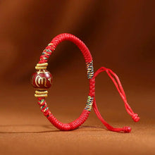 Load image into Gallery viewer, Auspicious eight-treasures-color braceletsPotaba Palace Wen Chuang Xiang Grey Six-character True Words Red Hand Rope Transshipment Pearl Dragon Year Rope Red Rope Bracelet
Buddha EnergyBuddha&amp;Energy-character True Words Red Hand Rope Transshipment Pearl Dragon Year Rope Red Rope Bracelet