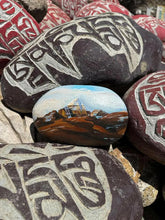 Load image into Gallery viewer, Tibetan hand-painted Kailash pebblesOriginal stone hand-painted Kailash painted art ornaments
This is a painting by a Tibetan folk painter using pebbles as the material
The painted Kailash is very beauBuddha EnergyBuddha&amp;EnergyTibet Original Stone Hand-painted Gangrinboqi Pebbles Art Decoration Pattern 9