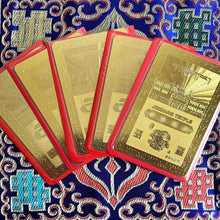 Load image into Gallery viewer, Zodiac auspicious cardsZodiac auspicious cardsThis is the Lhasa Jokhang Zodiac Talisman gilded card
Sheet, length is 8.4 cm, width is 5.3 cm, with seal
Set, one side of the card is auspiciBuddha EnergyBuddha&amp;EnergyYear Zodiac Card Portable Card Auspicious Safety Card Copper Gold Plated Card