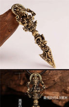 Load image into Gallery viewer, Like a trout, the God of Wealth, Vajra, clawed pestleElephant Trout God of Wealth King Kong Prong Pestle Nepal Tibetan Ethnic Style Copper Vintage Personalized Necklace Pendant for Men and Women
Buddha EnergyBuddha&amp;EnergyWealth King Kong Prong Pestle Nepal Tibetan Ethnic Style Copper Vintage Personalized Necklace Pendant