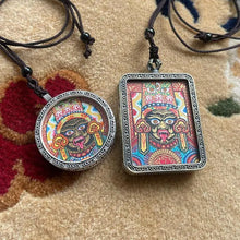 Load image into Gallery viewer, God of Wealth Aka Gawk PendantTibet Lhasa Manila Pure Hand-painted Small Thanks Necklace Carry-on God of Wealth Aka Gawk Pendant
Akira hand-painted thanks necklace
Zakiram&#39;s pure hand-painted litBuddha EnergyBuddha&amp;EnergyTibet Lhasa Zakilam Pure Hand-painted Small Thangka Necklace Carry-