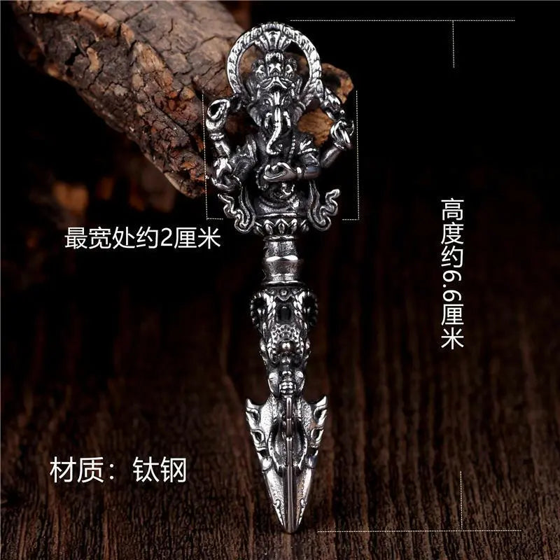 Vary Claw Pestle NecklaceRetro titanium steel elephant trunk God of wealth King Kong prong magic pestle personalized creative necklace pendant men and women do not fade not allergic
Buddha EnergyBuddha&Energywealth King Kong prong magic pestle personalized creative necklace pendant men