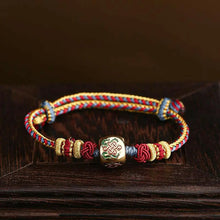 Load image into Gallery viewer, Auspicious eight-treasures-color braceletsPotaba Palace Wen Chuang Xiang Grey Six-character True Words Red Hand Rope Transshipment Pearl Dragon Year Rope Red Rope Bracelet
Buddha EnergyBuddha&amp;Energy-character True Words Red Hand Rope Transshipment Pearl Dragon Year Rope Red Rope Bracelet