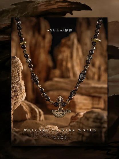 Original crystal beaded necklace Buddha Energy