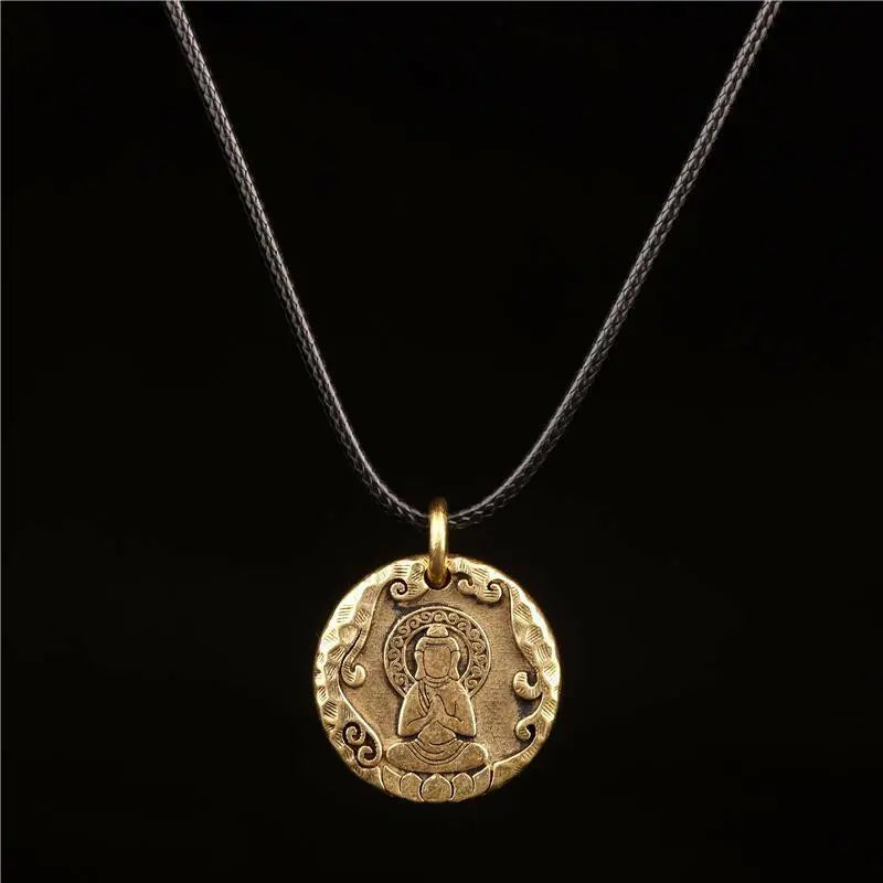 Tibet  No Phase Buddha Ten Phase necklaceThe Buddha has no appearance, taking all living beings as its appearance, and the Buddhas have no appearance, taking the hearts of all living beings as the appearancBuddha EnergyBuddha&EnergyPhase Buddha Ten Phase Free Personality Necklace Pendant