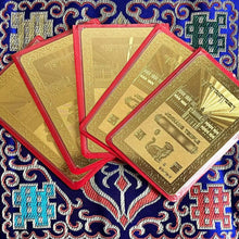 Load image into Gallery viewer, Zodiac auspicious cardsZodiac auspicious cardsThis is the Lhasa Jokhang Zodiac Talisman gilded card
Sheet, length is 8.4 cm, width is 5.3 cm, with seal
Set, one side of the card is auspiciBuddha EnergyBuddha&amp;EnergyYear Zodiac Card Portable Card Auspicious Safety Card Copper Gold Plated Card