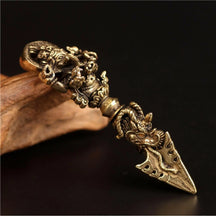 Load image into Gallery viewer, Like a trout, the God of Wealth, Vajra, clawed pestleElephant Trout God of Wealth King Kong Prong Pestle Nepal Tibetan Ethnic Style Copper Vintage Personalized Necklace Pendant for Men and Women
Buddha EnergyBuddha&amp;EnergyWealth King Kong Prong Pestle Nepal Tibetan Ethnic Style Copper Vintage Personalized Necklace Pendant