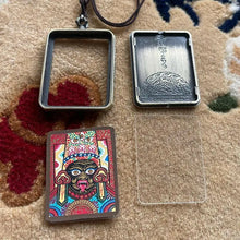 Load image into Gallery viewer, God of Wealth Aka Gawk PendantTibet Lhasa Manila Pure Hand-painted Small Thanks Necklace Carry-on God of Wealth Aka Gawk Pendant
Akira hand-painted thanks necklace
Zakiram&#39;s pure hand-painted litBuddha EnergyBuddha&amp;EnergyTibet Lhasa Zakilam Pure Hand-painted Small Thangka Necklace Carry-