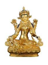 Load image into Gallery viewer, Guanin Buddha ornamentsGreen Mother Buddha Statues Bodhisattva Tibetan Brass Gold-plated Home Buddha Hall Home 5-inch 7-inch 1-foot Guanin Buddha Statues Ornaments
Buddha EnergyBuddha&amp;EnergyGreen Mother Buddha Statues Bodhisattva Tibetan Brass Gold-plated Home Buddha Hall Home 5-inch 7-inch 1-foot Guanyin Buddha Statues Ornaments