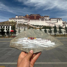 Load image into Gallery viewer, Hand-painted Tibetan Potaba Palace,  and other themesOriginal stone flakes hand-painted Potaba Palace ornamentsThis is a Tibetan folk painter in Lhasa who uses Mani stone flakes as materials.The painted Potaba Palace, Buddha EnergyBuddha&amp;EnergyOriginal Stone Hand-painted Tibet Potala Palace Mani Stone Painted Art Ornaments Gang Rinpozi