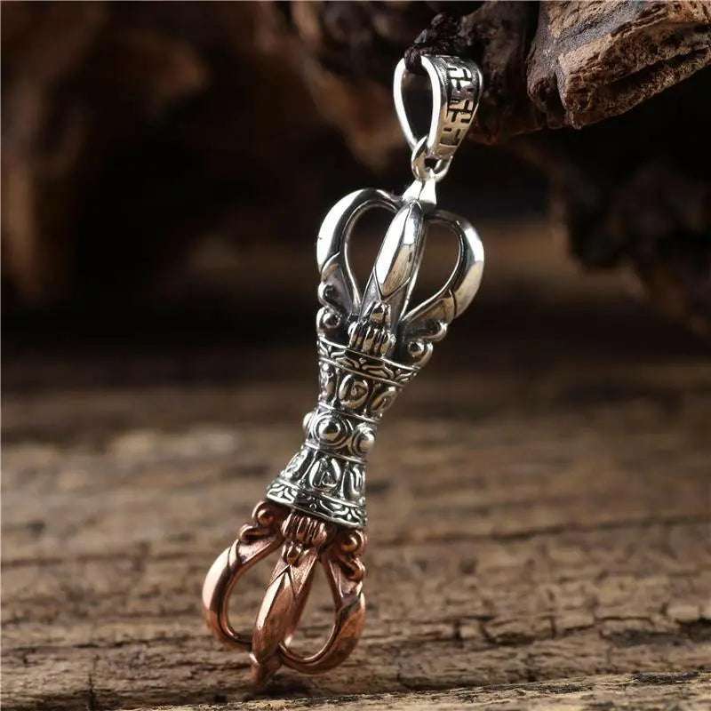 Five-strand vary necklaceFine Sterling Silver Inlaid Copper Five-strand Vary Pestle Carry-on Vintage Personalized Creative Necklace Pendant for Men and Women
Buddha EnergyBuddha&Energy-strand vajra necklace