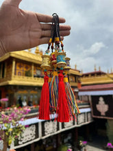 Load image into Gallery viewer, Tibetan six-character car hangingTibetan six-character car hanging yellow
This car trailer was requisitioned at the Lhasa Recruiting Office
We invite some back every month
It is also very common in Buddha EnergyBuddha&amp;EnergyTibetan Characteristics Folk Auspicious Hanging Ornaments Car Hanging Yellow Large