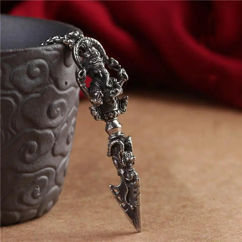 Vary Claw Pestle NecklaceRetro titanium steel elephant trunk God of wealth King Kong prong magic pestle personalized creative necklace pendant men and women do not fade not allergic
Buddha EnergyBuddha&Energywealth King Kong prong magic pestle personalized creative necklace pendant men