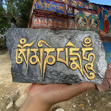 Load image into Gallery viewer, Traditional hand-carved Mani stoneTraditional hand-carved Mani stone
This is the traditional hand-carved Mani stone in Lhasa, after the carving,
Ram will put the mani stone on behalf of everyone.
ThiBuddha EnergyBuddha&amp;EnergyTibetan hand-carved