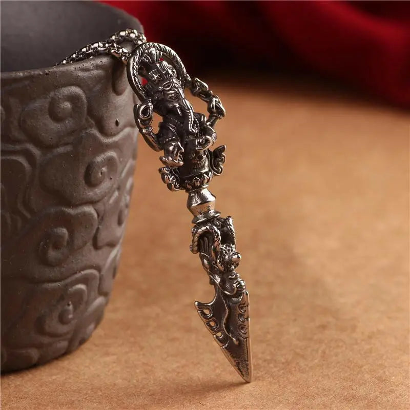 Vary Claw Pestle NecklaceRetro titanium steel elephant trunk God of wealth King Kong prong magic pestle personalized creative necklace pendant men and women do not fade not allergic
Buddha EnergyBuddha&Energywealth King Kong prong magic pestle personalized creative necklace pendant men