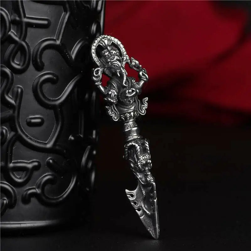 Vary Claw Pestle NecklaceRetro titanium steel elephant trunk God of wealth King Kong prong magic pestle personalized creative necklace pendant men and women do not fade not allergic
Buddha EnergyBuddha&Energywealth King Kong prong magic pestle personalized creative necklace pendant men