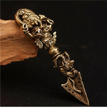 Load image into Gallery viewer, Like a trout, the God of Wealth, Vajra, clawed pestleElephant Trout God of Wealth King Kong Prong Pestle Nepal Tibetan Ethnic Style Copper Vintage Personalized Necklace Pendant for Men and Women
Buddha EnergyBuddha&amp;EnergyWealth King Kong Prong Pestle Nepal Tibetan Ethnic Style Copper Vintage Personalized Necklace Pendant