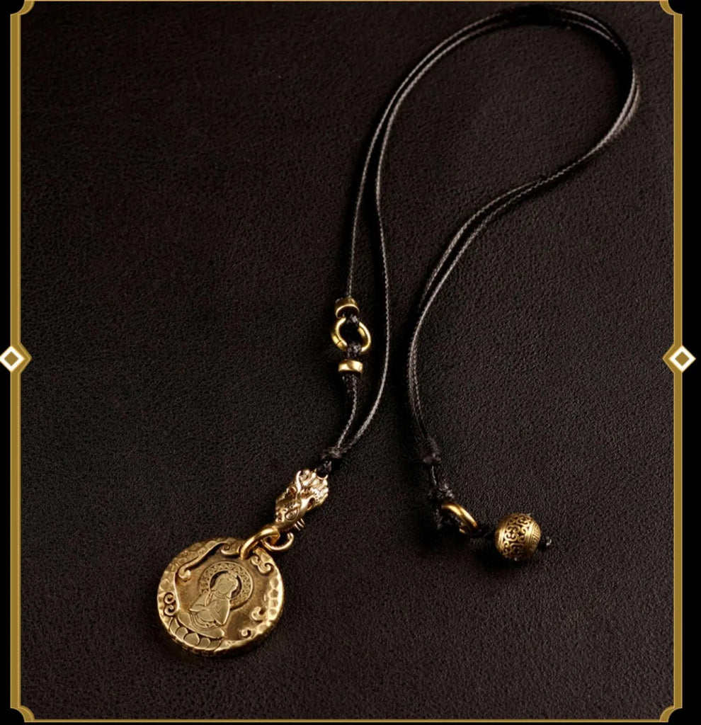 Tibet  No Phase Buddha Ten Phase necklaceThe Buddha has no appearance, taking all living beings as its appearance, and the Buddhas have no appearance, taking the hearts of all living beings as the appearancBuddha EnergyBuddha&EnergyPhase Buddha Ten Phase Free Personality Necklace Pendant